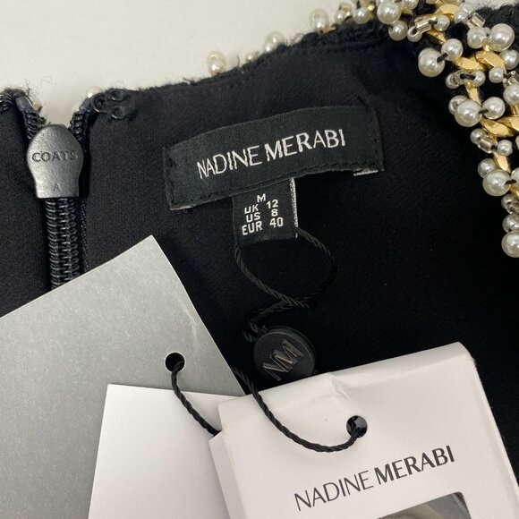 Nadine Merabi Natalie Black Tweed Dress Medium NWT $545 - Picture 10 of 12